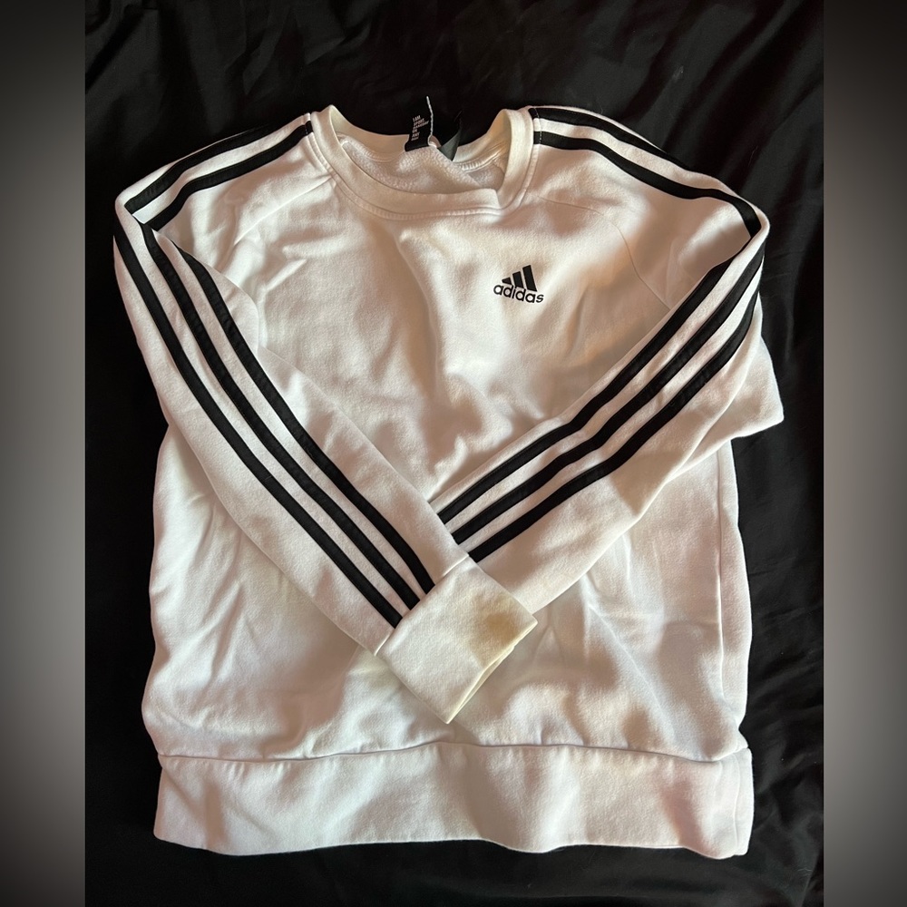 White womens adidas crewneck, small